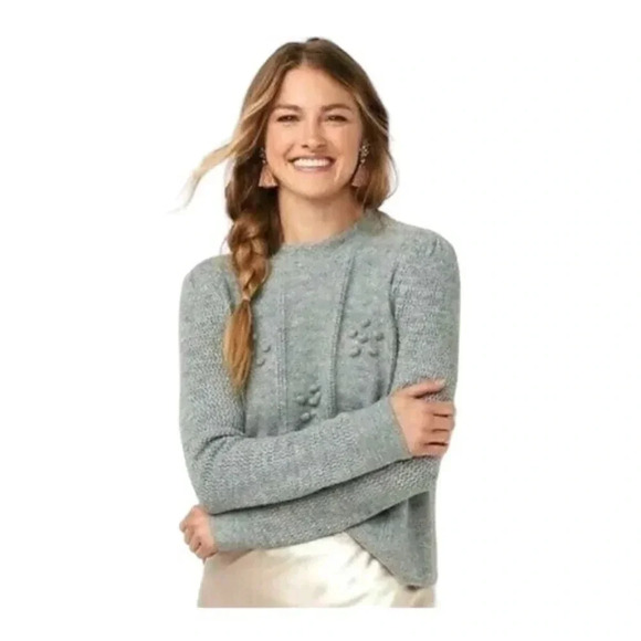 LC Lauren Conrad Puff Sleeves Sweater Women’s‎ Silver Size Small - Picture 12 of 12